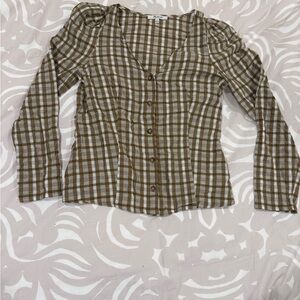 Madewell Brown Plaid Button-Down Shirt